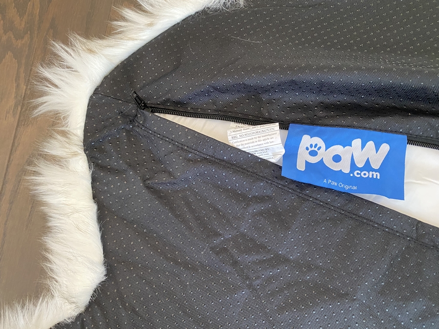 Zipper protects dogs from getting at the foam